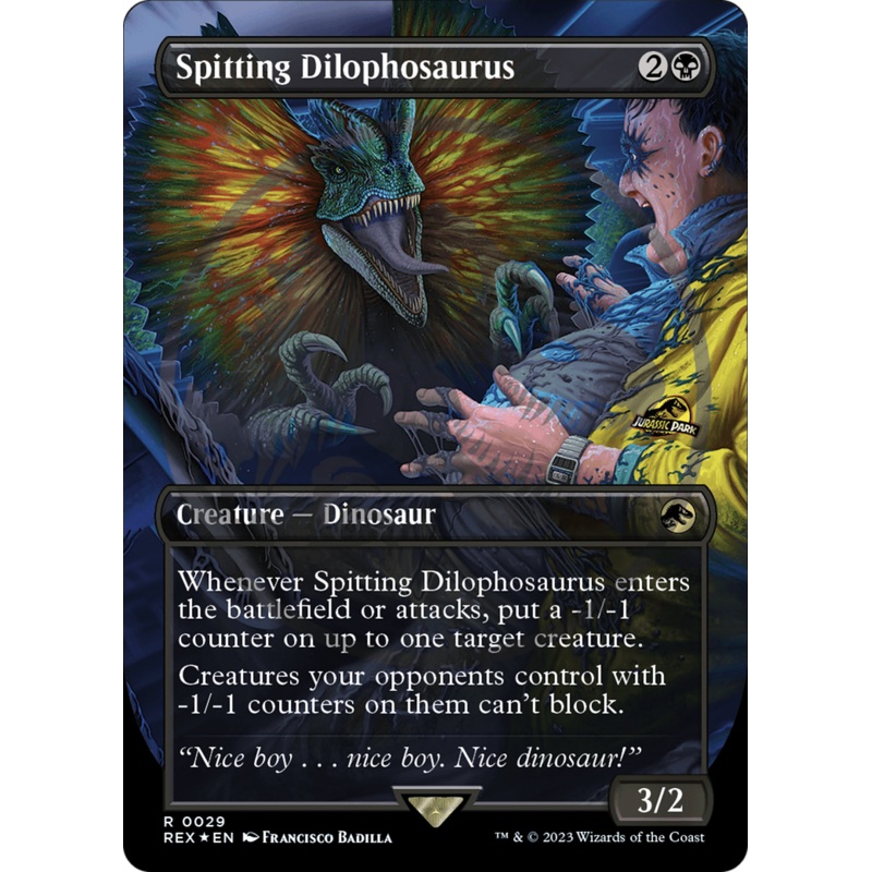 Spitting Dilophosaurus (Emblem) (Borderless) [Jurassic World Collection Tokens]