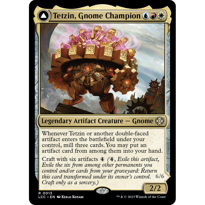 Tetzin, Gnome Champion // The Golden-Gear Colossus [The Lost Caverns of Ixalan Commander]