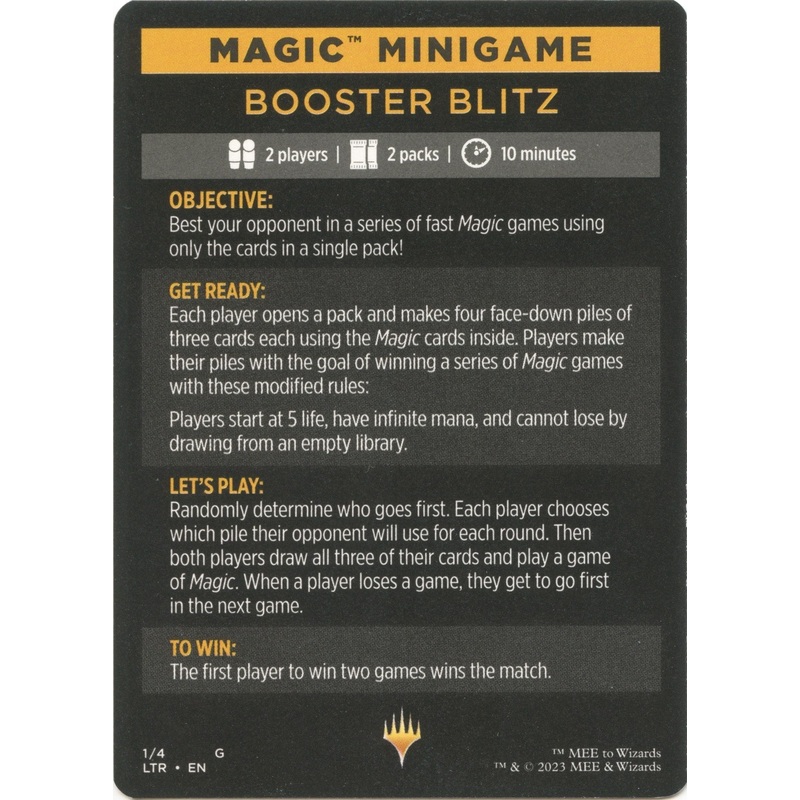 Booster Blitz (Magic Minigame) [The Lord of the Rings: Tales of Middle-Earth Minigame]
