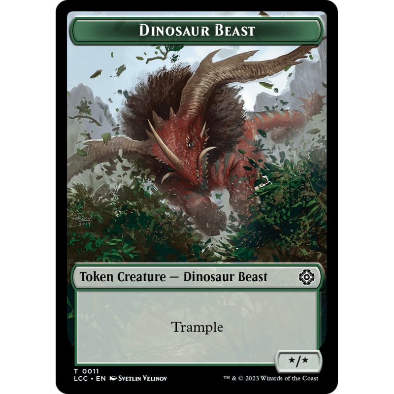 Dinosaur Beast // Dinosaur Double-Sided Token [The Lost Caverns of Ixalan Commander Tokens]