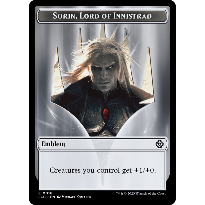 Emblem - Sorin, Lord of Innistrad // Vampire (0004) Double-Sided Token [The Lost Caverns of Ixalan Commander Tokens]