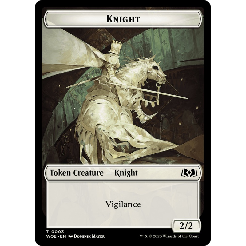 Knight // Food (0010) Double-Sided Token [Wilds of Eldraine Tokens]