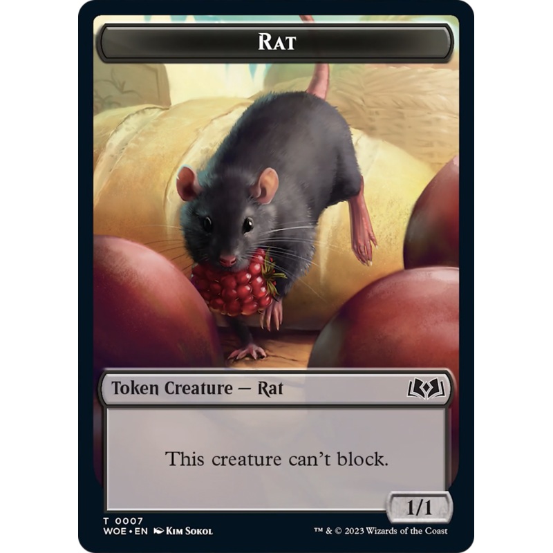 Rat // Food (0010) Double-Sided Token [Wilds of Eldraine Tokens]
