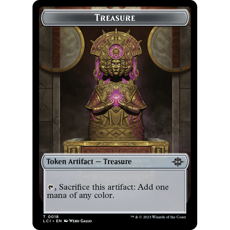 Treasure (0018) // Golem Double-Sided Token [The Lost Caverns of Ixalan Tokens]