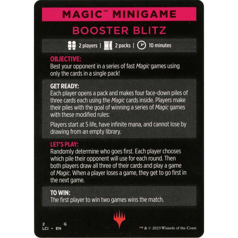 Booster Blitz (Magic Minigame) [The Lost Caverns of Ixalan Minigame]