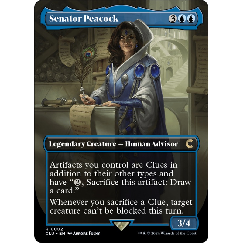 Senator Peacock (Borderless) [Ravnica: Clue Edition]