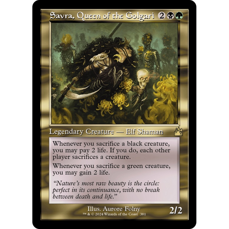 Savra, Queen of the Golgari (Retro Frame) [Ravnica Remastered]