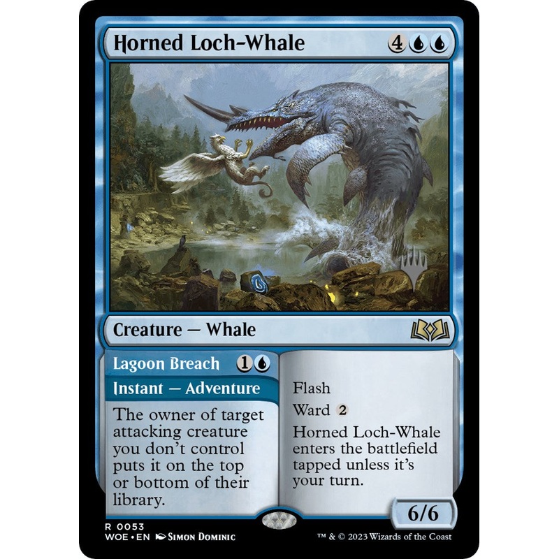 Horned Loch-Whale // Lagoon Breach (Promo Pack) [Wilds of Eldraine Promos]