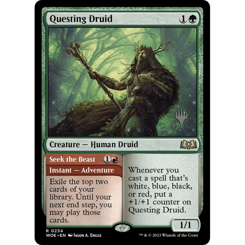 Questing Druid (Promo Pack) [Wilds of Eldraine Promos]