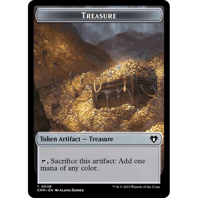 Treasure // Knight Double-Sided Token [Commander Masters Tokens]