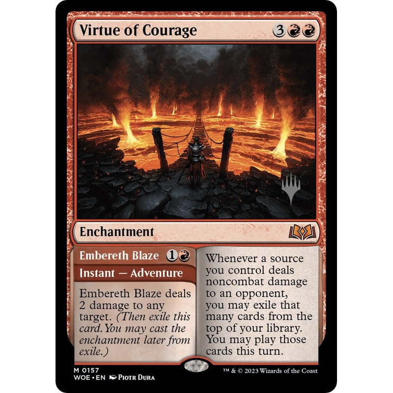 Virtue of Courage //Embereth Blaze (Promo Pack) [Wilds of Eldraine Promos]