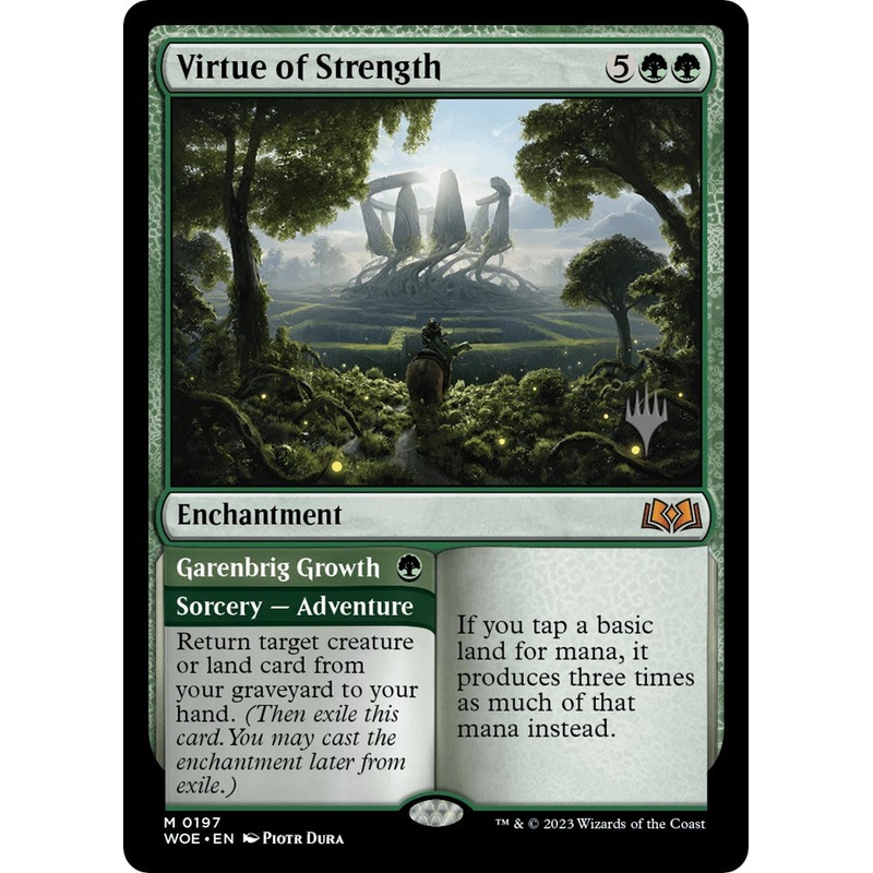 Virtue of Strength // Garenbrig Growth (Promo Pack) [Wilds of Eldraine Promos]