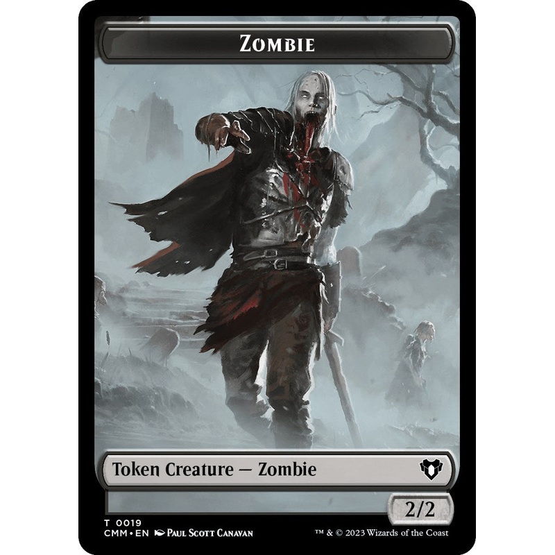 Zombie (0019) // Bird Illusion Double-Sided Token [Commander Masters Tokens]