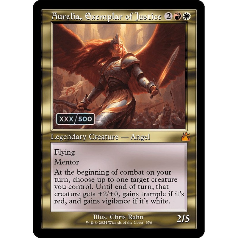 Aurelia, Exemplar of Justice (Retro) (Serialized) [Ravnica Remastered]