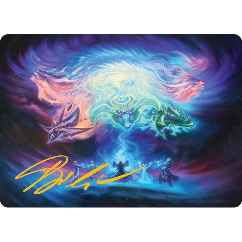 Call the Spirit Dragons Art Card (21/54) (Gold-Stamped Signature) [Tarkir: Dragonstorm Art Series]