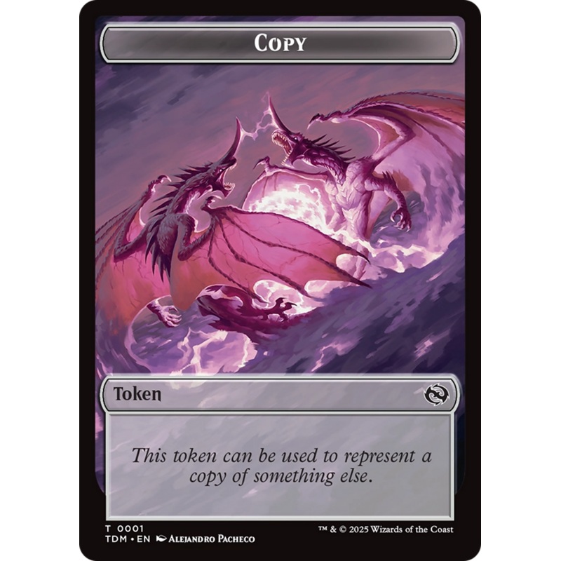 Copy // Dragon (0014) Double-Sided Token [Tarkir: Dragonstorm Commander Tokens]