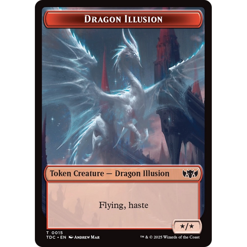 Dragon Illusion // Monk Double-Sided Token [Tarkir: Dragonstorm Commander Tokens]