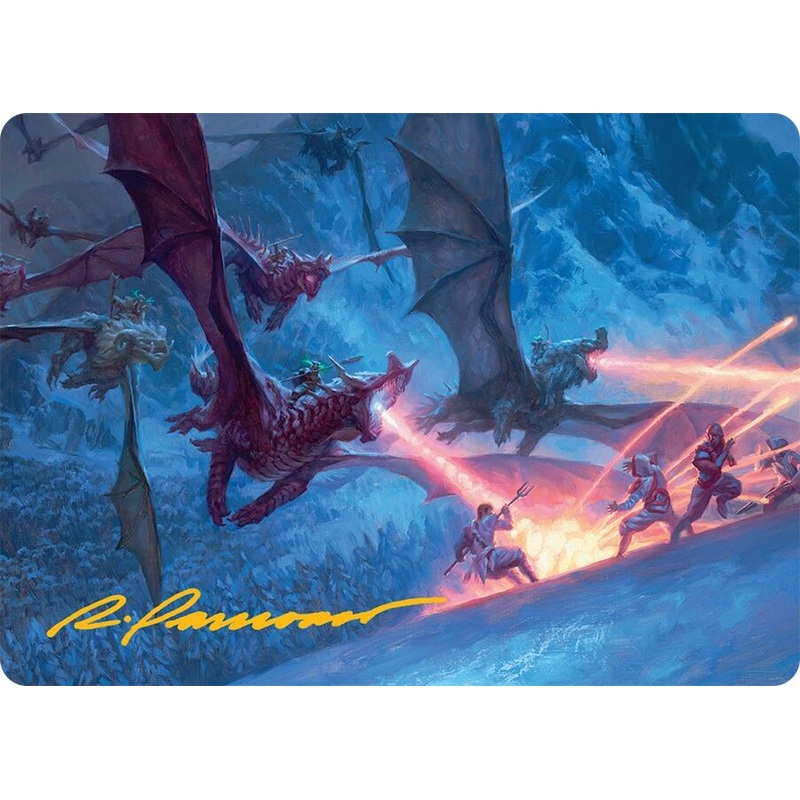 Dragonback Assault Art Card (22/54) (Gold-Stamped Signature) [Tarkir: Dragonstorm Art Series]