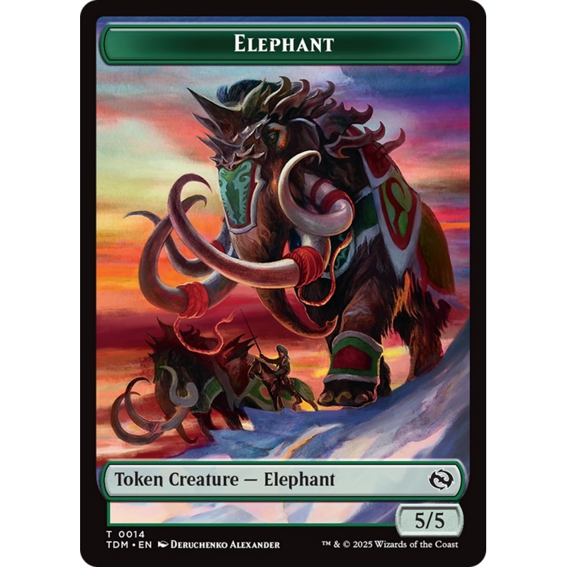 Elephant // Treasure Double-Sided Token [Tarkir: Dragonstorm Tokens]