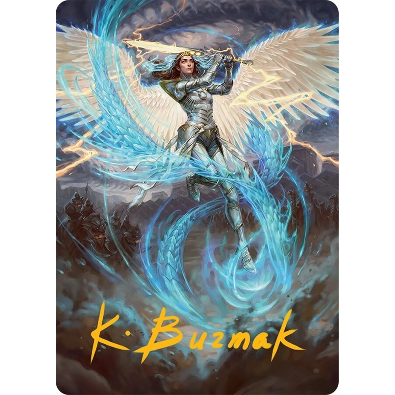 Elspeth, Storm Slayer Art Card (49/54) (Gold-Stamped Signature) [Tarkir: Dragonstorm Art Series]