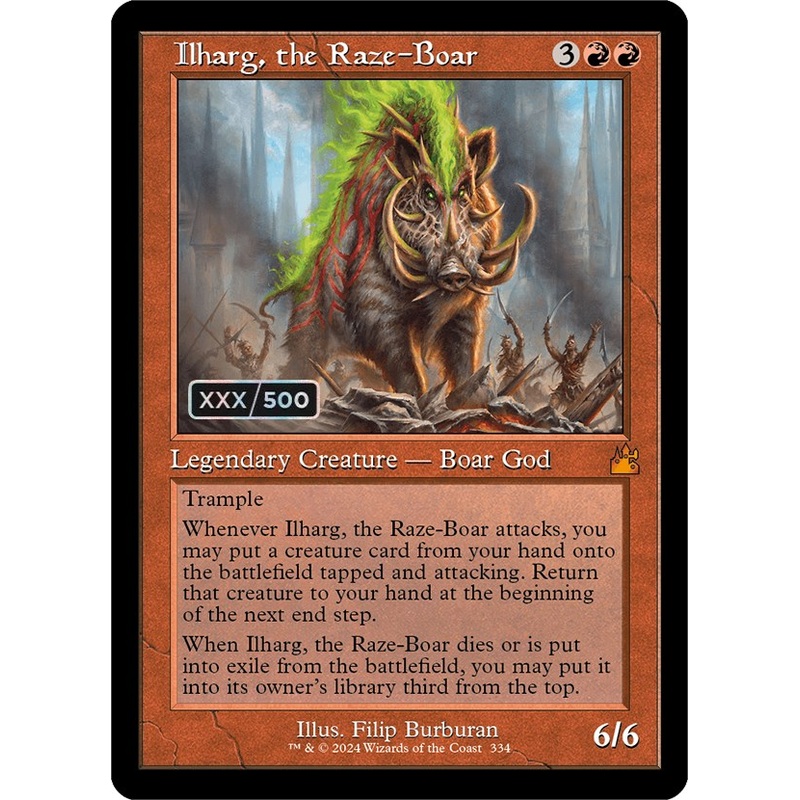 Ilharg, the Raze-Boar (Retro) (Serialized) [Ravnica Remastered]
