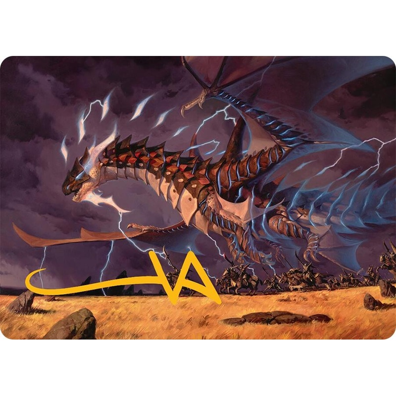 Neriv, Heart of the Storm Art Card (25/54) (Gold-Stamped Signature) [Tarkir: Dragonstorm Art Series]