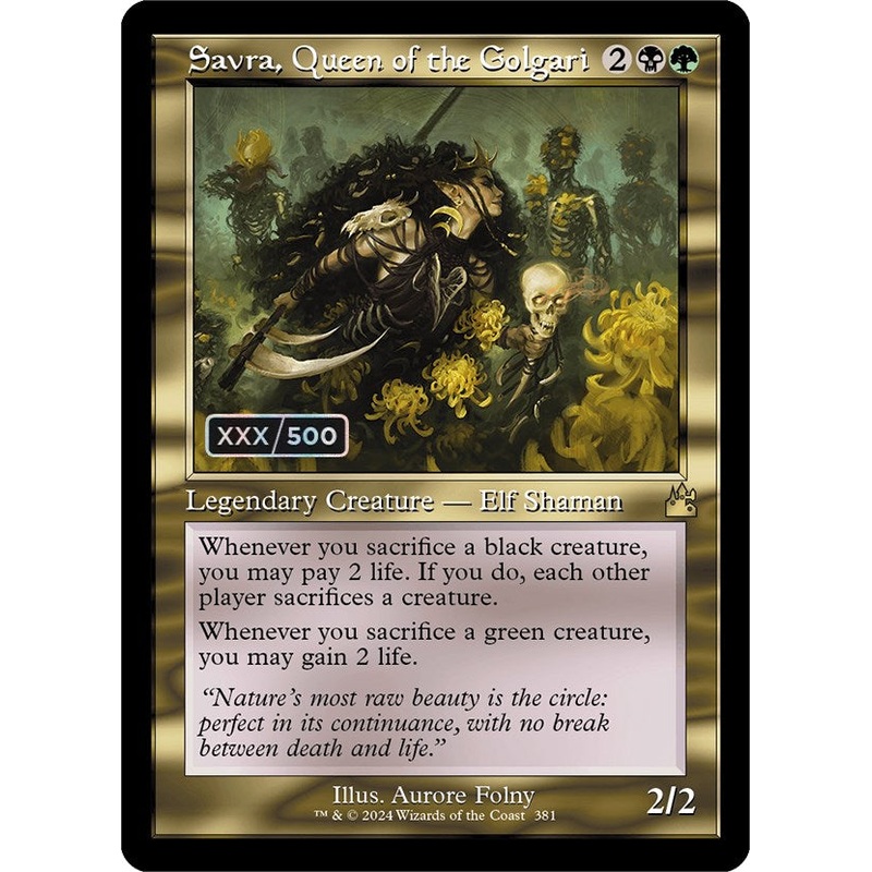Savra, Queen of the Golgari (Retro) (Serialized) [Ravnica Remastered]