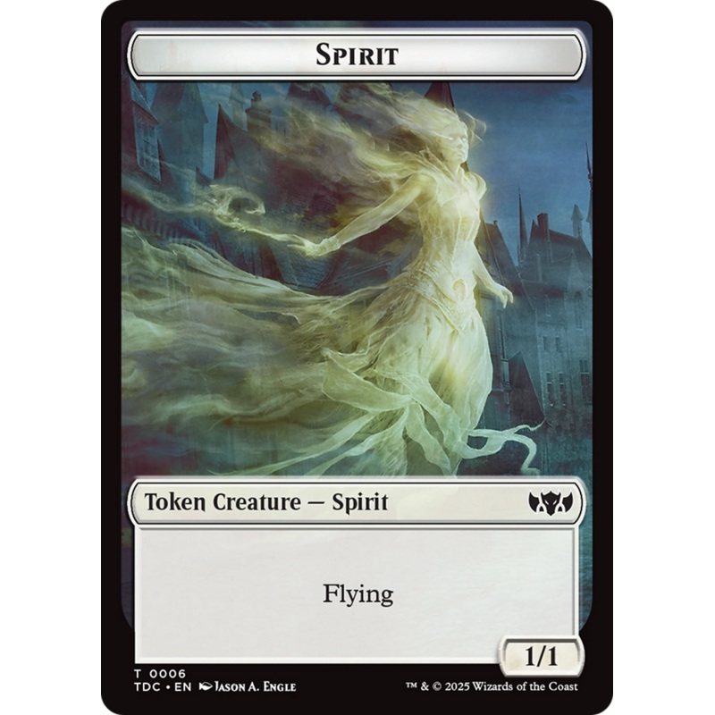 Spirit // Treasure Double-Sided Token [Tarkir: Dragonstorm Commander Tokens]