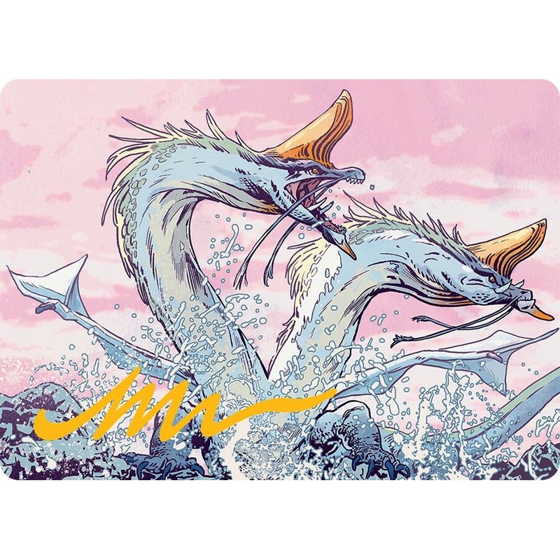 Twinmaw Stormbrood Art Card (39/54) (Gold-Stamped Signature) [Tarkir: Dragonstorm Art Series]