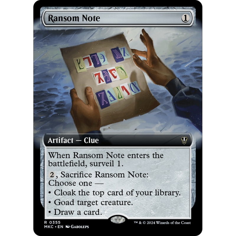 Ransom Note (0355) (Extended Art) [Murders at Karlov Manor Commander]