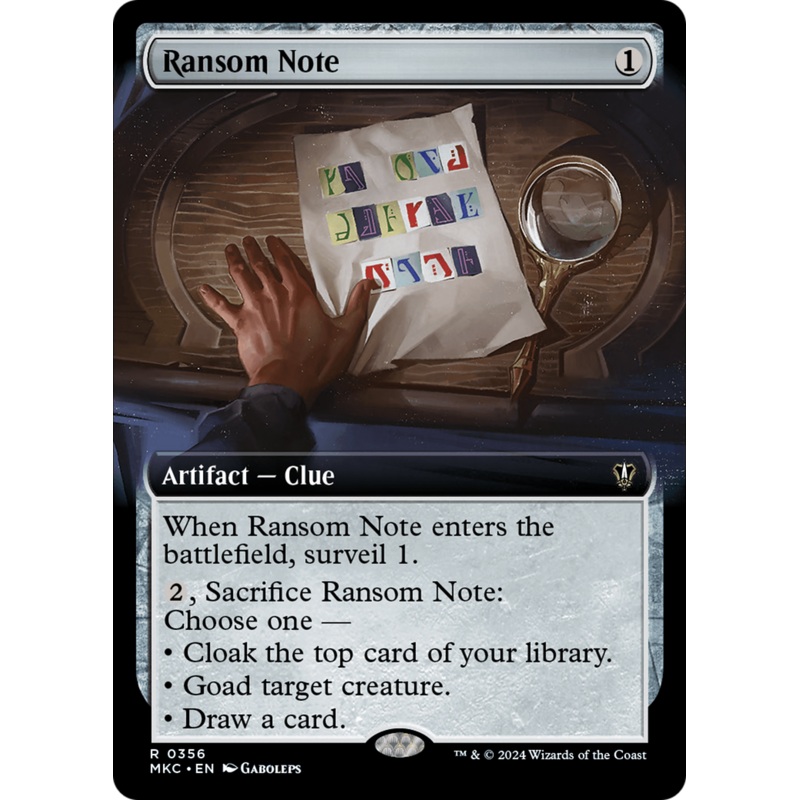 Ransom Note (0356) (Extended Art) [Murders at Karlov Manor Commander]