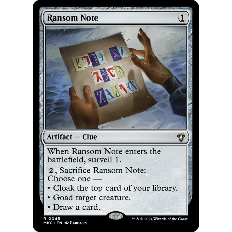 Ransom Note (0045) [Murders at Karlov Manor Commander]