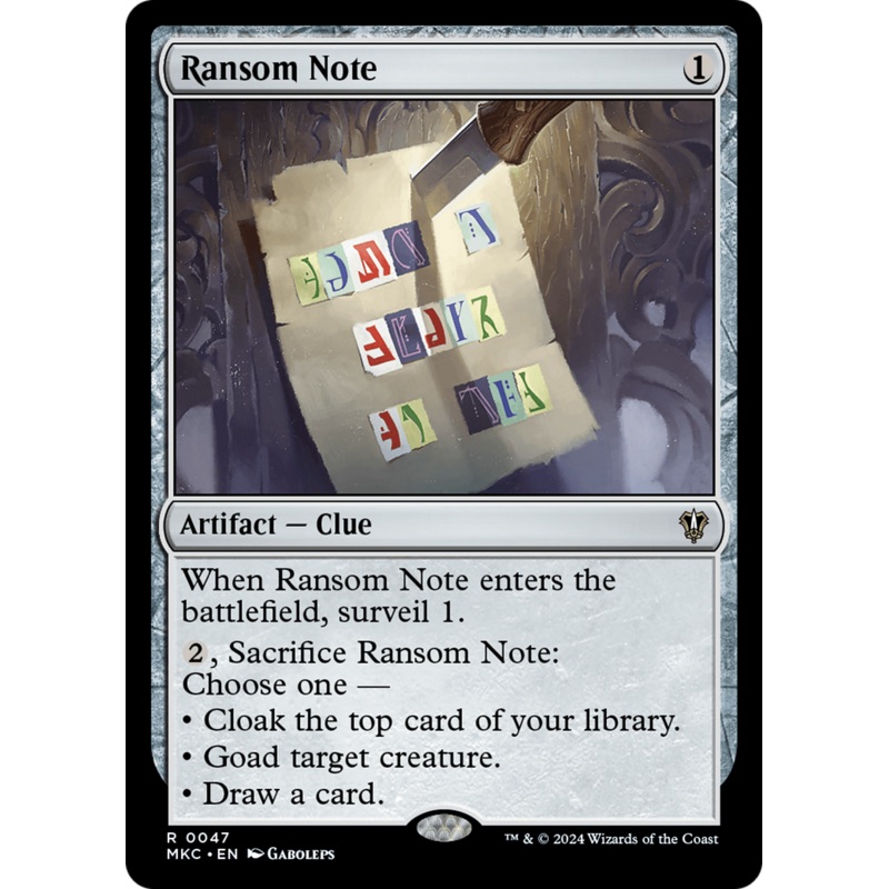 Ransom Note (0047) [Murders at Karlov Manor Commander]