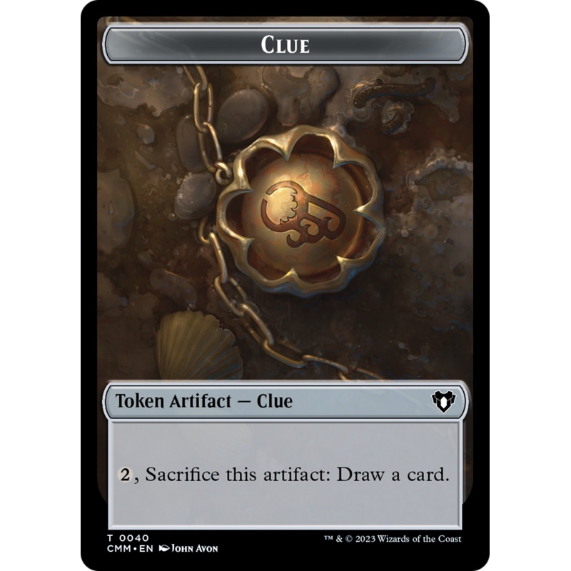 Clue // Emblem - Teferi, Temporal Archmage Double-Sided Token [Commander Masters Tokens]