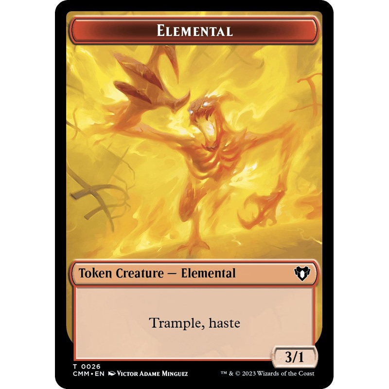 Elemental (0026) // Construct (0042) Double-Sided Token [Commander Masters Tokens]