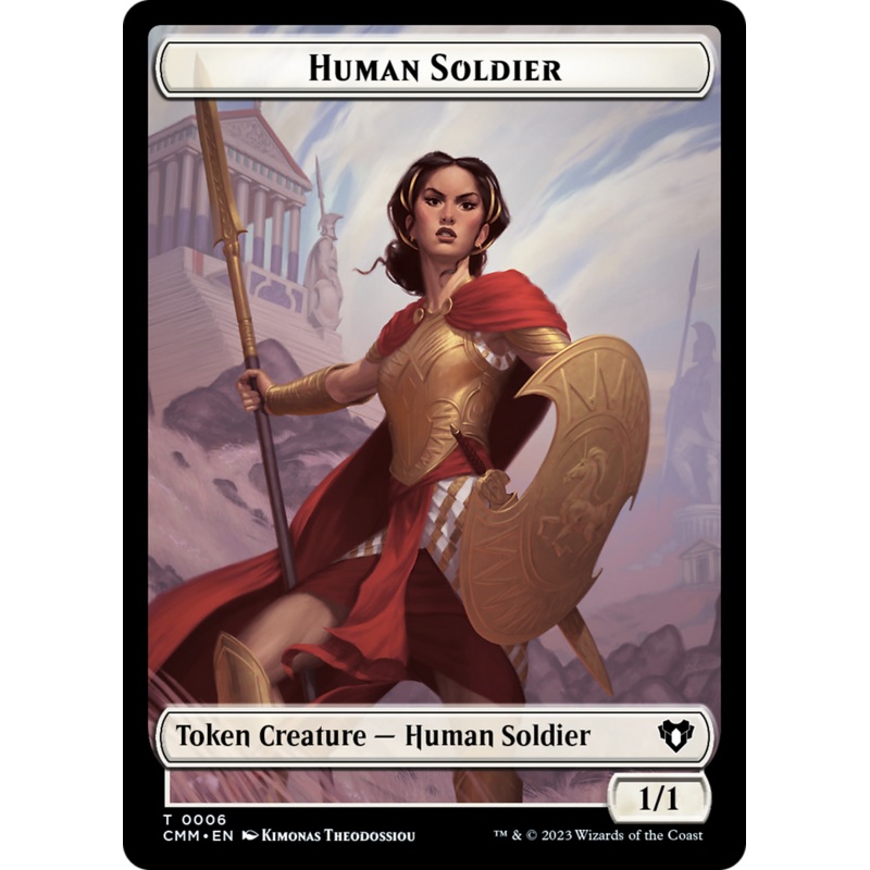 Human Soldier // Elemental (0025) Double-Sided Token [Commander Masters Tokens]