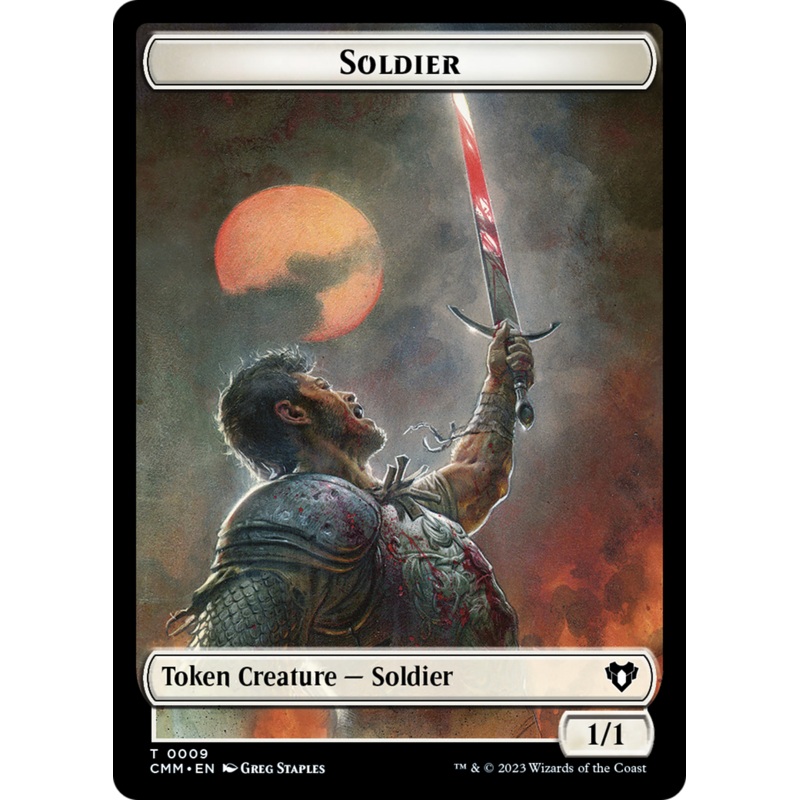Soldier // Elephant Double-Sided Token [Commander Masters Tokens]