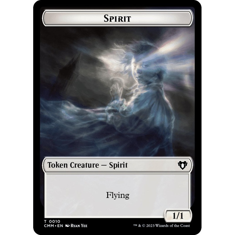 Spirit (0010) // Cat (0005) Double-Sided Token [Commander Masters Tokens]