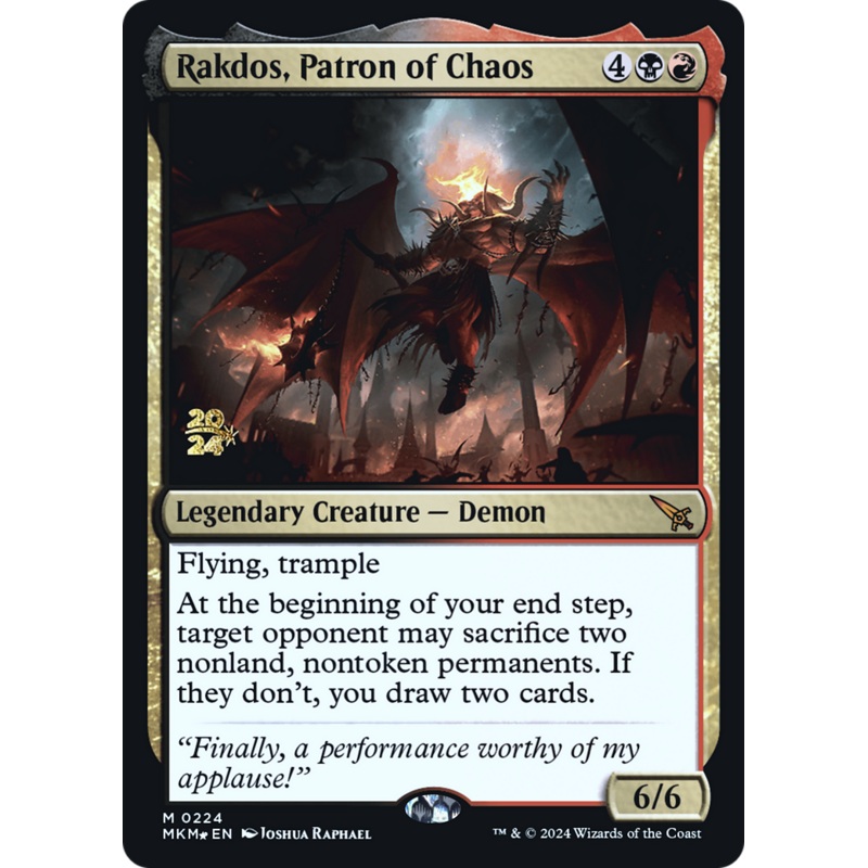 Rakdos, Patron of Chaos [Murders at Karlov Manor Prerelease Promos]