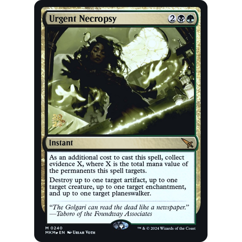 Urgent Necropsy [Murders at Karlov Manor Prerelease Promos]