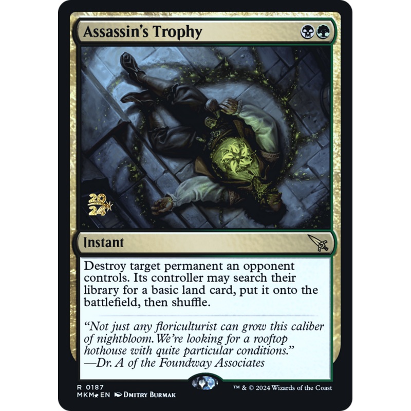 Assassin's Trophy (0187) [Murders at Karlov Manor Prerelease Promos]