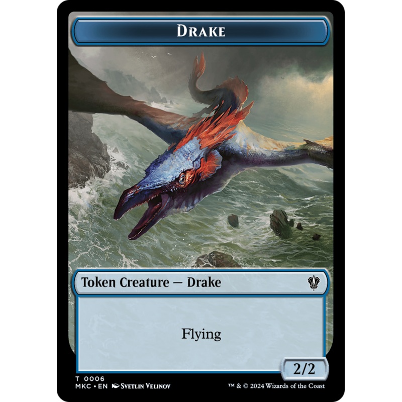 Drake // Koma's Coil Double-Sided Token [Murders at Karlov Manor Commander Tokens]