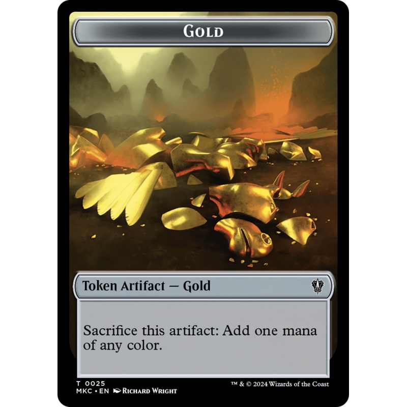 Gold // Lightning Rager Double-Sided Token [Murders at Karlov Manor Commander Tokens]