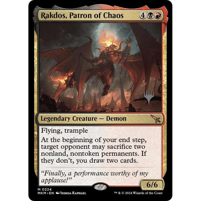 Rakdos, Patron of Chaos (Promo Pack) [Murders at Karlov Manor Promos]