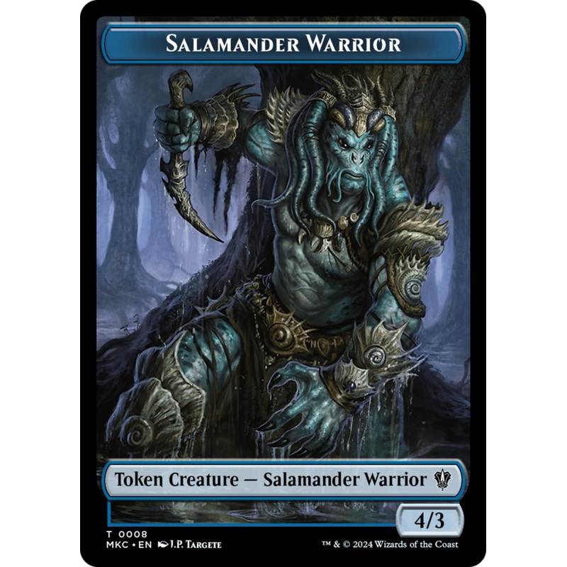 Salamander Warrior // Zombie Double-Sided Token [Murders at Karlov Manor Commander Tokens]