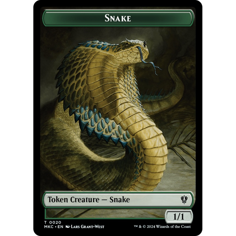 Snake // Morph Double-Sided Token [Murders at Karlov Manor Commander Tokens]