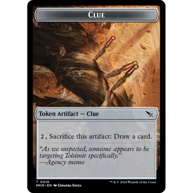 Clue (0016) // A 0043 Double-Sided Token [Murders at Karlov Manor Tokens]