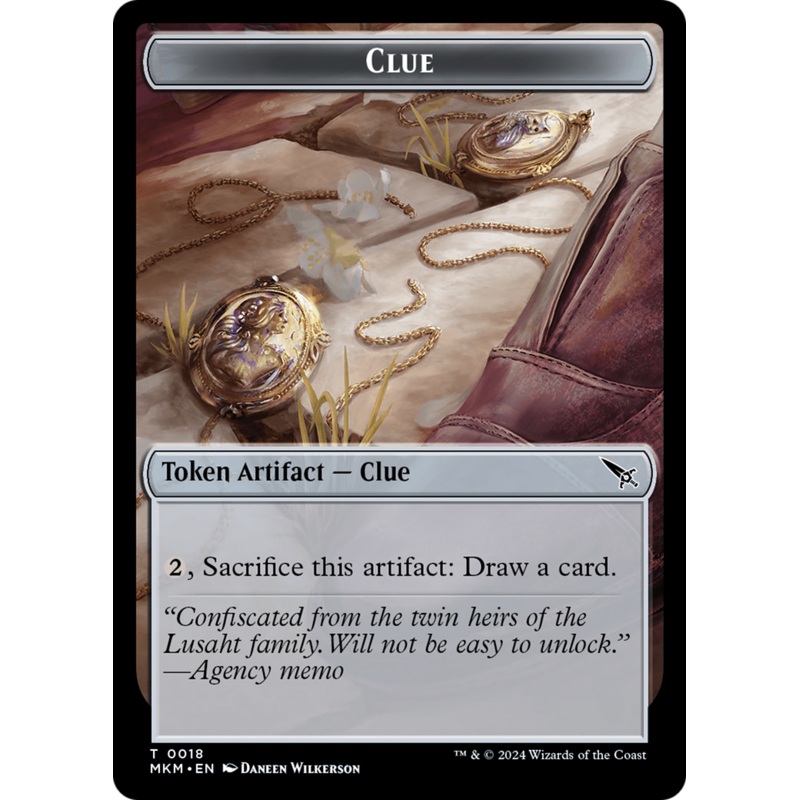Clue (0018) // A 0045 Double-Sided Token [Murders at Karlov Manor Tokens]