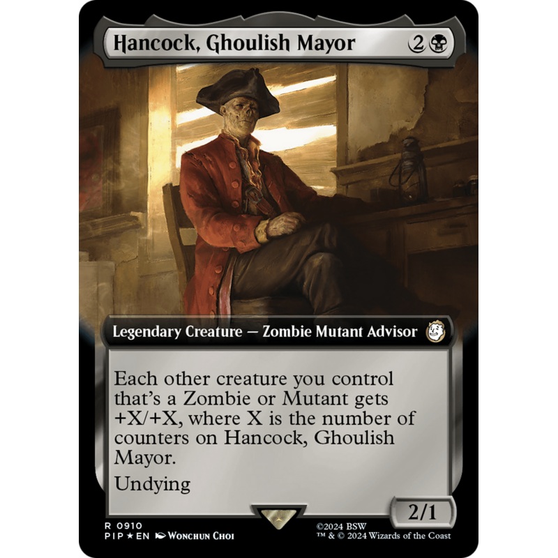 Hancock, Ghoulish Mayor (Extended Art) (Surge Foil) [Fallout]
