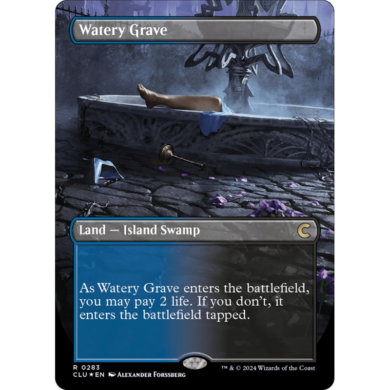 Watery Grave (Borderless) [Ravnica: Clue Edition]